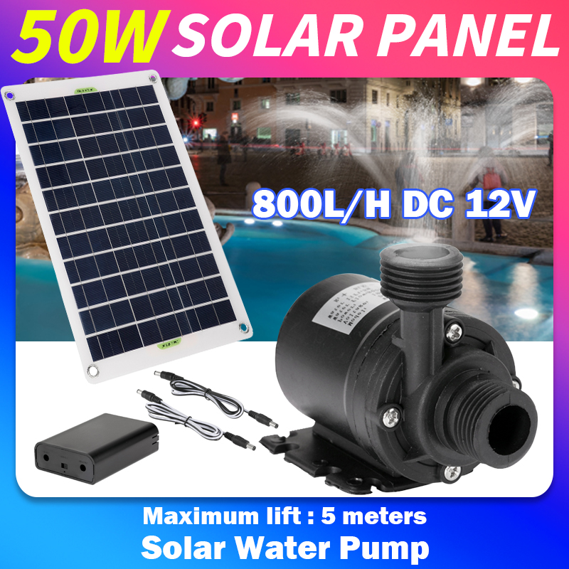 Solar Pool Pump Kit - 50W 12V Geluidsarm Borstelloze Pomp Outdoor