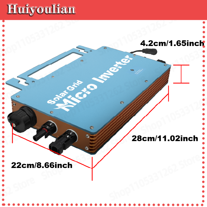 Grid Tie Micro Inverter - Micro-omvormer 1200W netgekoppeld, anti-omkering, WiFi-bewaking, 36V