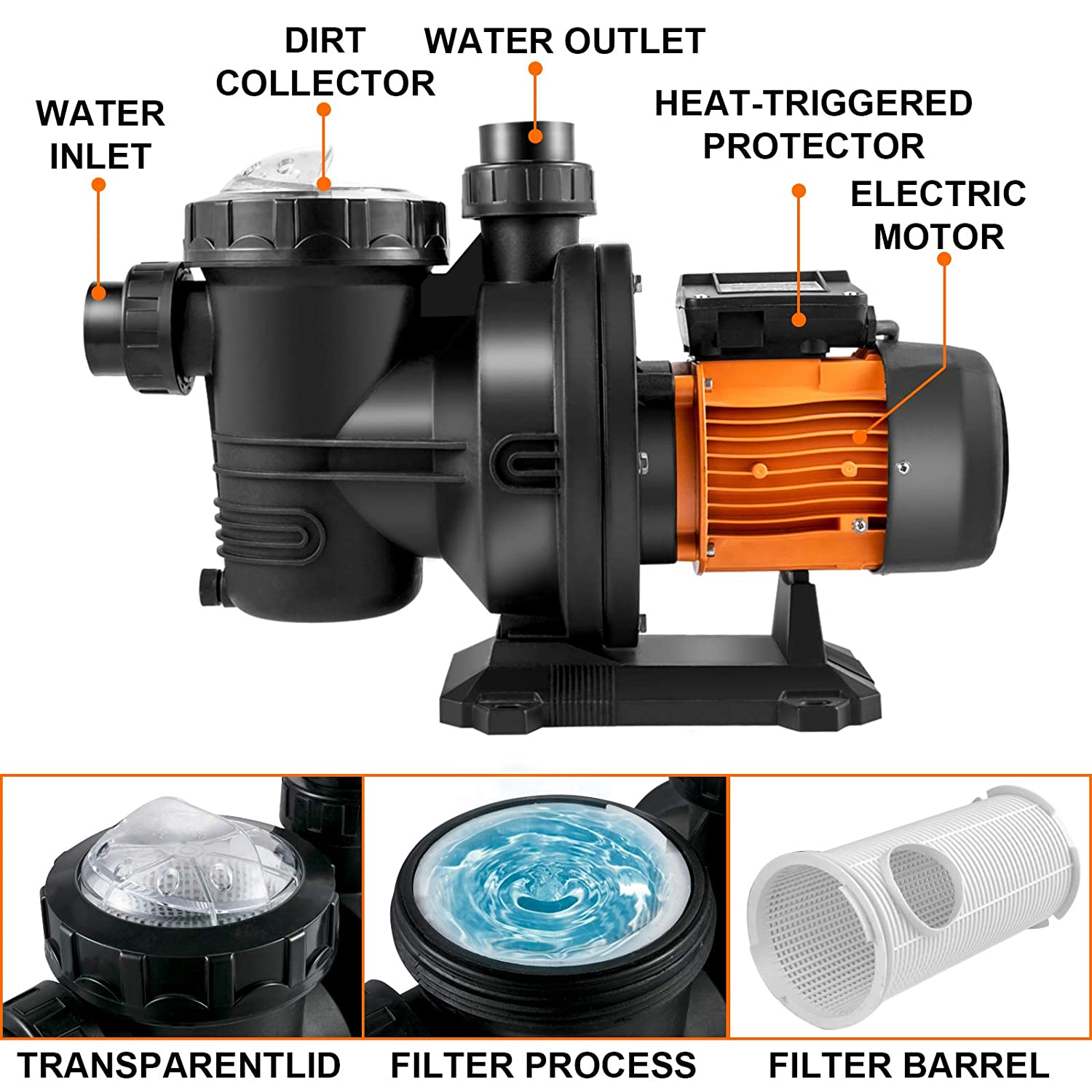 HZUSUN 500W Draagbare Zwembadp - Solar Pool Pump Kit recensie en prijs