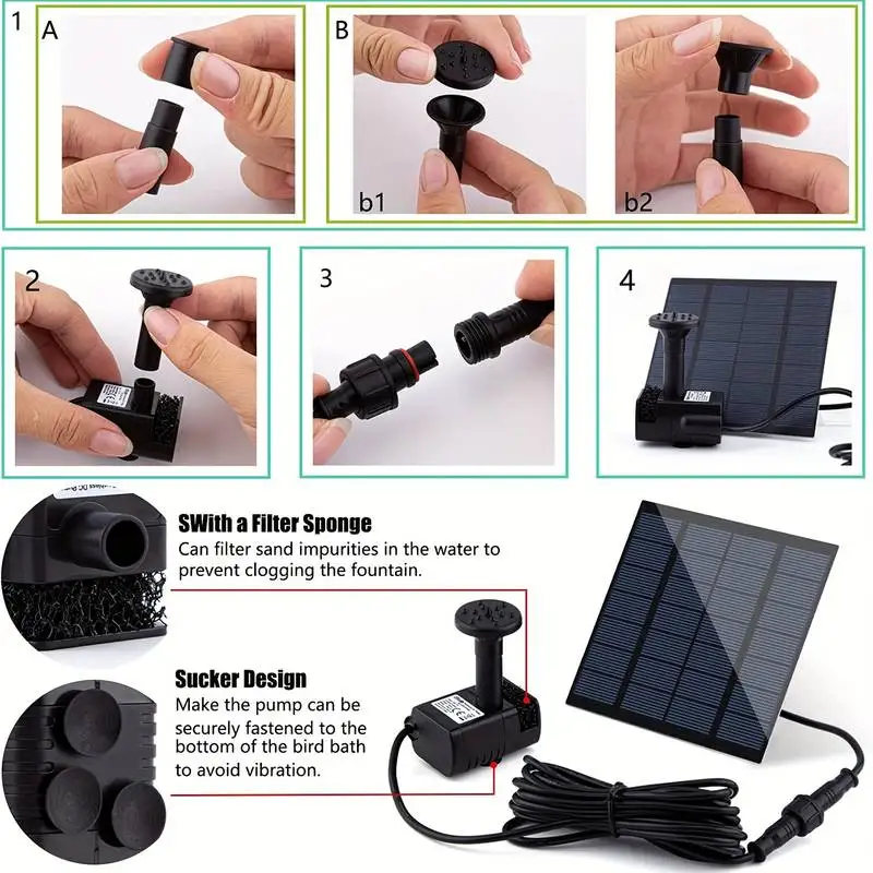 Zonnefontein met 6 sproeiers - - Solar Pool Pump Kit recensie en prijs
